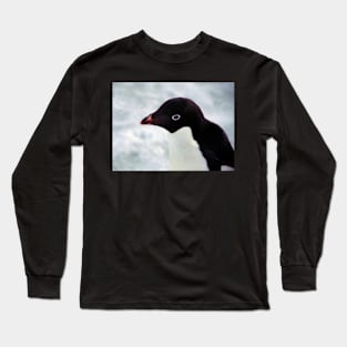 Adelie Penguin Portrait, Cape Adare, Antarctica Long Sleeve T-Shirt